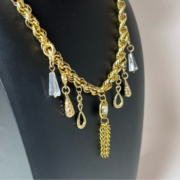 Vintage Artisan Golden Charm Necklace - Picture 4 of 8